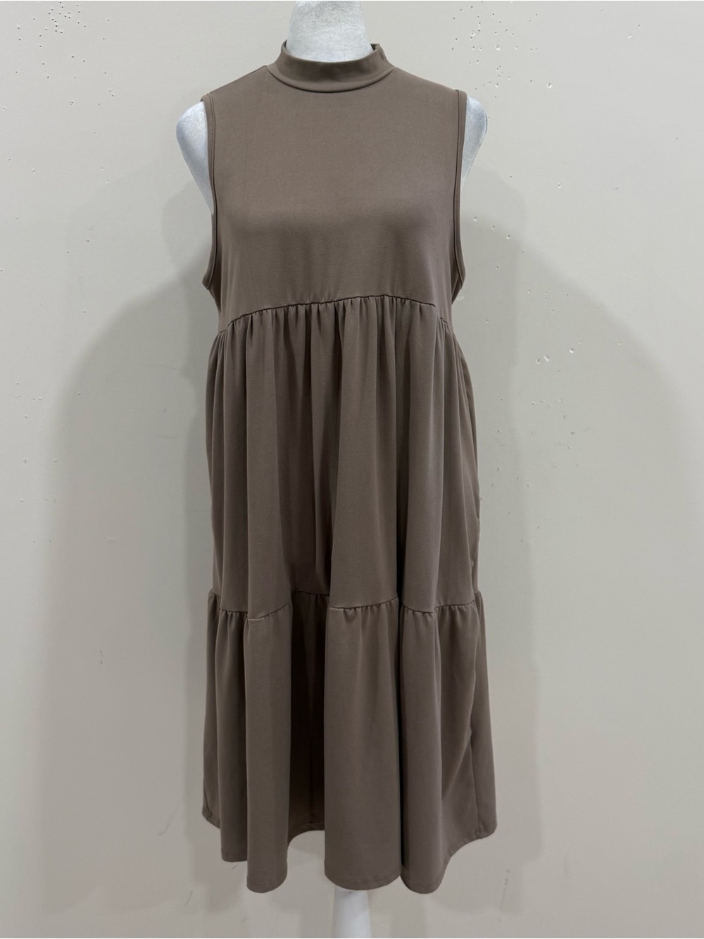 Carole Christian Dress Womens Sleeveless Brown Made in USA Size S